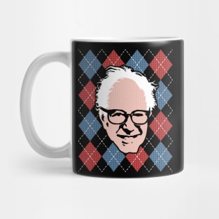 Red White and Bernie Argyle Ugly Christmas Sweater Mug